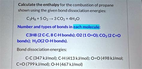 bond energy of c3h8.